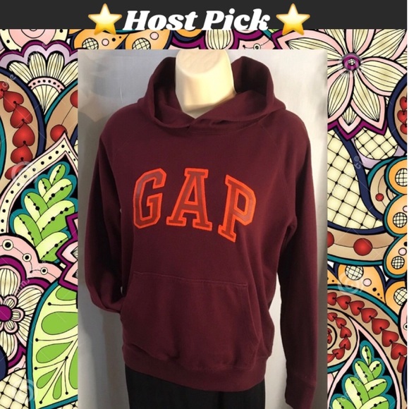 💥SALE💥 GAP* Size XS. Burgundy 100% cotton hoodie - Picture 8 of 9